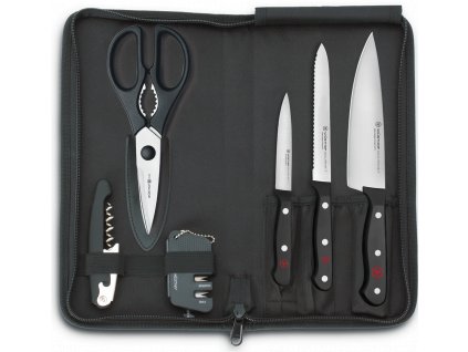 traveler set tri noze kuchynske nuzky maly brousek noze vyvrtkaomyvatelny nylonovy obal wusthof solingen gourmet kvalitni noze