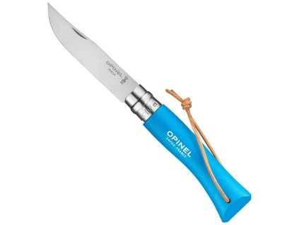 kapesni zaviraci nuz opinel n°07 inox trekking 8 cm cyan blue azurove modra 3