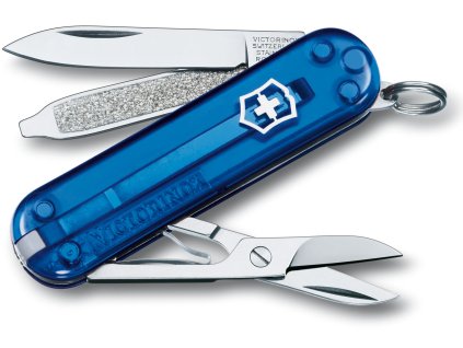 kapesni mini nuz klicenka victorinox 58 mm classic sd transparentni modra
