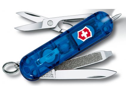 kapesni mini nuz klicenka victorinox signature lite 58 mm transparentni modry