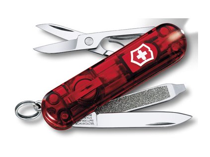 kapesni nuz mini klicenka victorinox swiss lite 58 mm transparentni cerveny