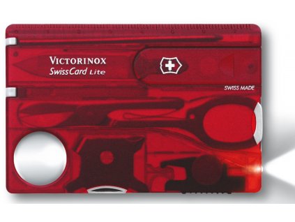 swisscard victorinox lite transparentni cervena