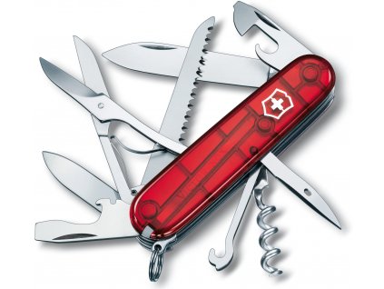 kapesni nuz victorinox huntsman 91 mm transparentni cerveny