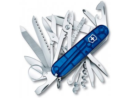 kapesni nuz victorinox swisschamp 91 mm transparentni modry 1