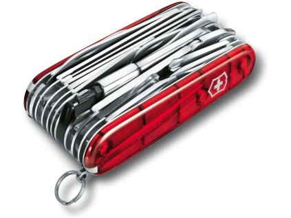 kapesni nuz victorinox swisschamp xlt 91 mm transparentni cerveny