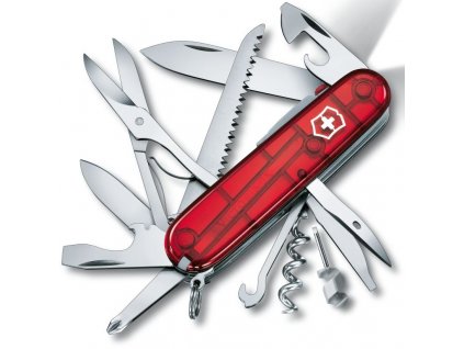 kapesni nuz victorinox huntsman lite 91 mm transparentni cerveny