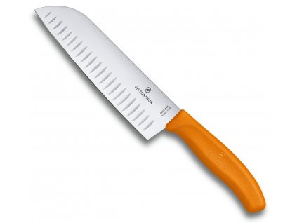 japonsky nuz santoku s vybrusy victorinox swiss classic oranzovy 6.8526.17L9B