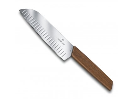 japonsky kucharsky nuz santoku victorinox swiss modern 17 cm s vybrusy drevena rukojet