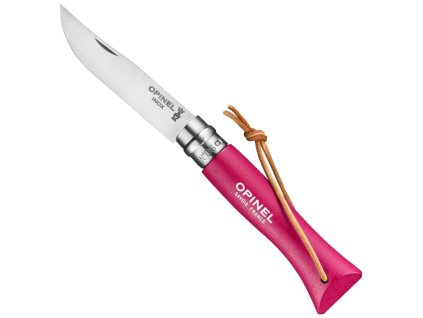 kapesni zaviraci nuz opinel n°06 inox trekking 7 cm raspberry malinovy 002201