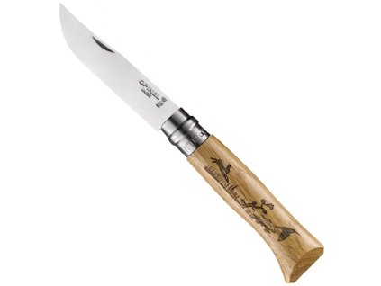 kapesni zaviraci nuz opinel N°08 inox animalia hare zajic 002333