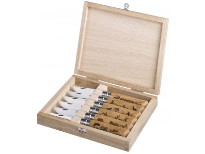 sada kolekce kapesnich nozu opinel inox animalia N°08 8,5 cm drevena krabicka 002342