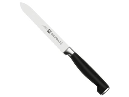 kovany nuz univerzalni se zoubkovanym ostrim 13 cm zwilling solingen twin four star II 30070 131