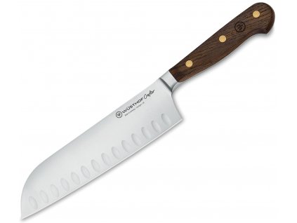 kovany japonsky kucharsky nuz santoku s drevenou rukojeti wusthof solingen crafter 17 cm 3783 17