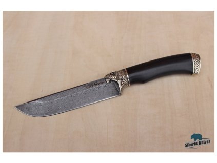 rusky lovecky damaskovy nuz z damascenske oceli chrestys siberia knives habr alpaka