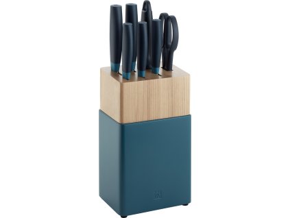 sada kuchynskych nemeckych nozu now s rood blue zwilling solingen ve stojanu 53050 220 modra 2