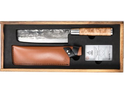 rucne kovany nuz na zeleninu z japonske oceli vg10 forged 17,5 cm s drevenou rukojeti s kozenym pouzdrem sdv 305614 12