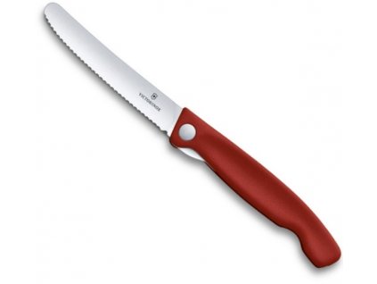 Skládací zoubkovaný svačinový nůž Victorinox Swiss Classic 11 cm, červený