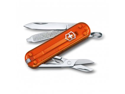 kapesni nuz klicenka victorinox 58 mm transparentni oranzovy fire opalkvalitni noze 1