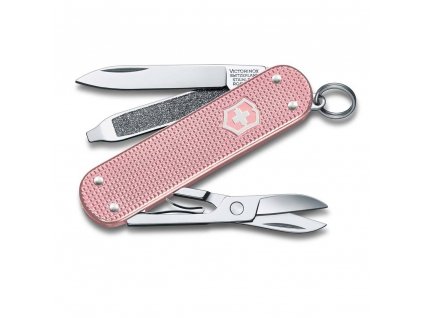 kapesni nuz klicenka victorinox 58 mm transparentni classic alox ruzovy cotton candy kvalitni noze 12