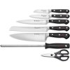 sada 7 ks dily dilu kuchynske noze nuzky ocilka vidlicka na maso blok na noze drevo wusthof solingen classic kvalitni noze