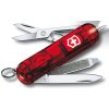 kapesni mini nuz klicenka victorinox signature lite 58 mm transparentni cerveny