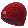 victorinox VX BRAND COLLECTION rib knit beanie with victorinox leather patch cervena 3