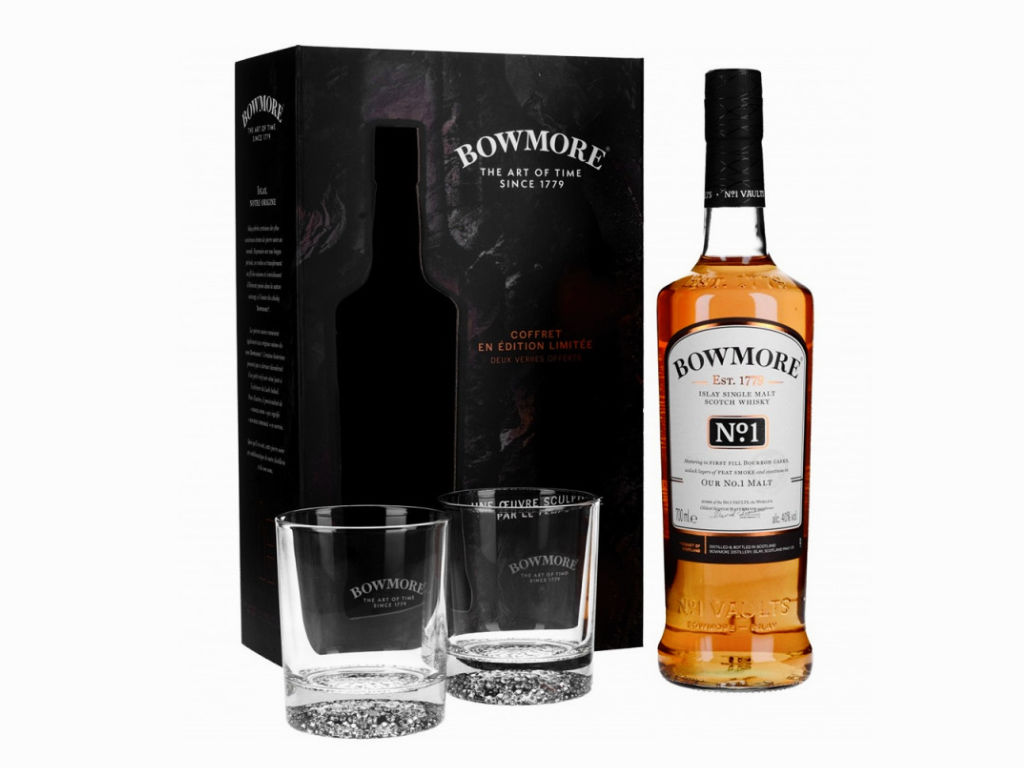 Bowmore No1 40% 0,7l + 2x sklo (karton)