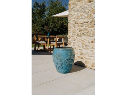 keramicky kvetinac gaia ocelove modra2