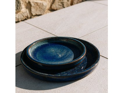 Podmiska pod keramicky kvetinac morsky modra1