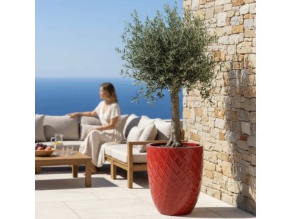 Zeus Keramický kvetináč 32 x 40 cm Červená