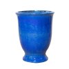 Keramicky kvetinac venkovni tmave modry