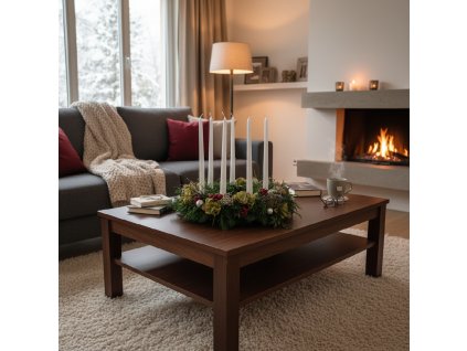 Adventní věnec s kónickými svíčkami