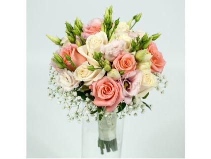 Okrúhla farebná svadobná kytica