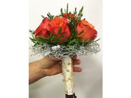 Oranžová svadobná kytica