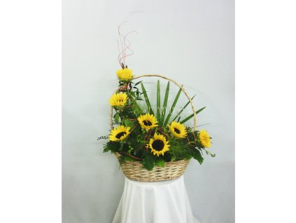 Slnečnicový kvetinový kôš