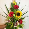 Farebná gratulačná kytica so slnečnicou a gerberami