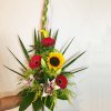 Farebná gratulačná kytica so slnečnicou a gerberami