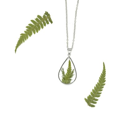 Lesní kapka - řetízek s kapradinou