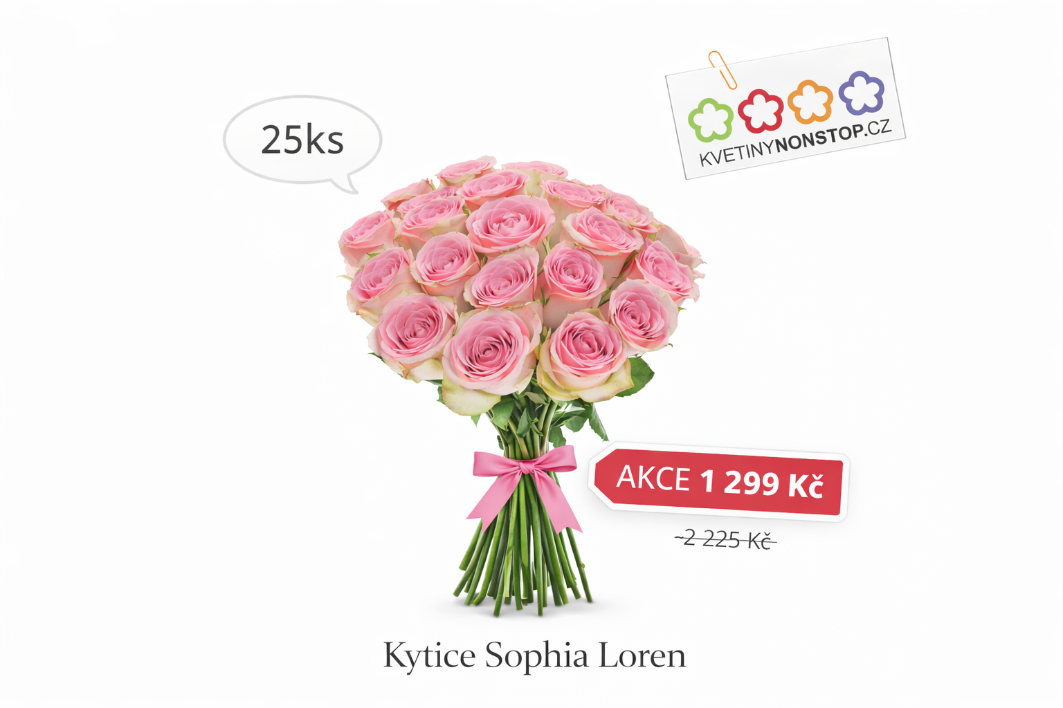 Akce kytice Sophia Loren 25ks pouze 1299kč