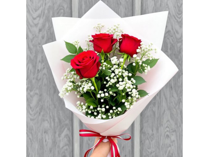 vyr 165 3x ruze cervena s gypsou v manzete