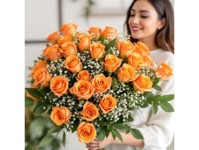 vyr 195 35x Oranzova ruze s gypsou