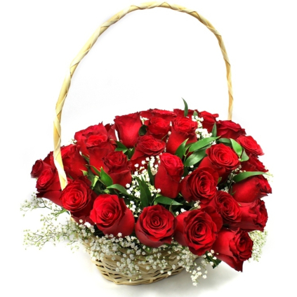 Valentýnský koš růží