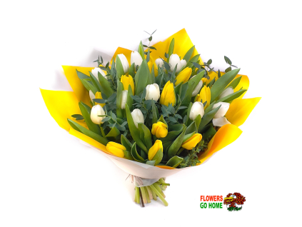 žluté a bílé tulipány