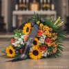 Smuteční kytice se slunečnicemi rozvoz smutečních kytic Praha