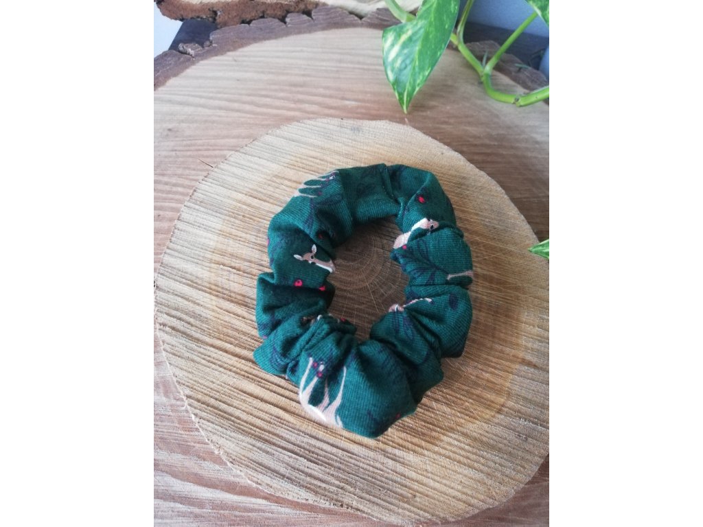 Gumička do vlasů scrunchies LESNÍ ZVÍŘÁTKA