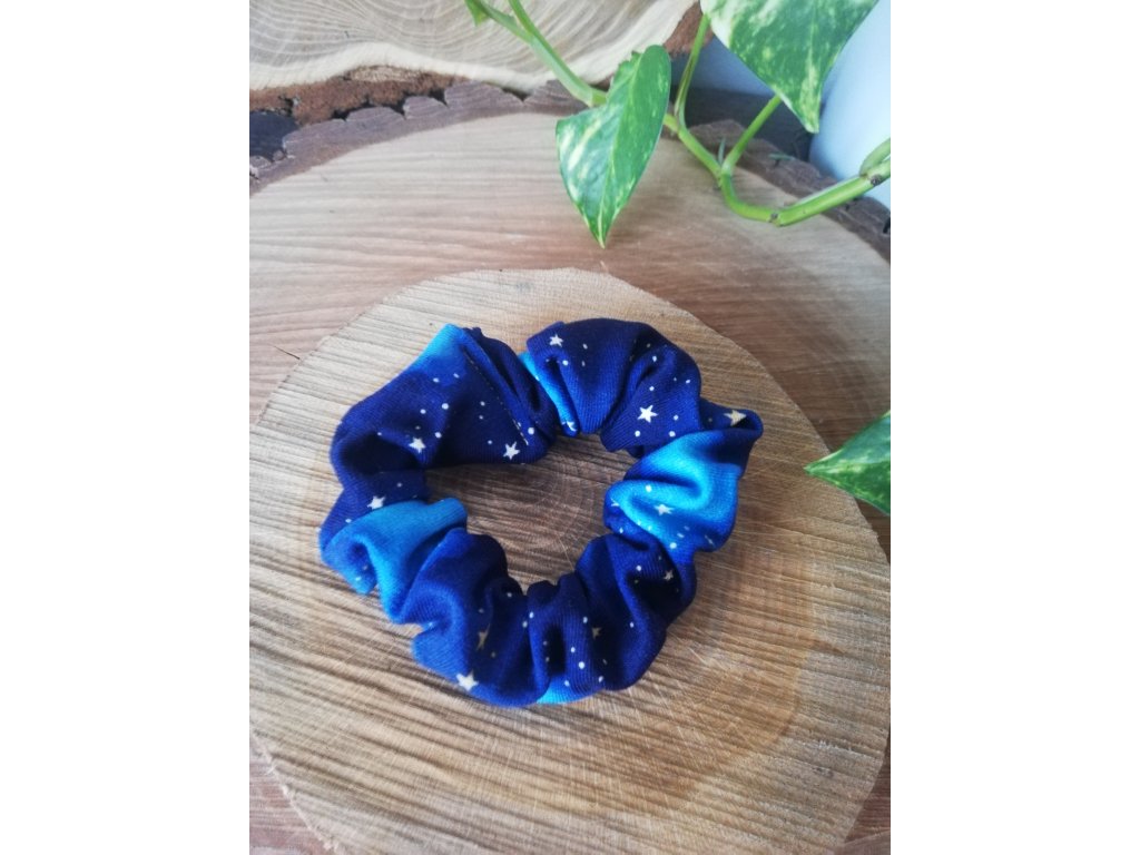 Gumička do vlasů scrunchies NOČNÍ OBLOHA