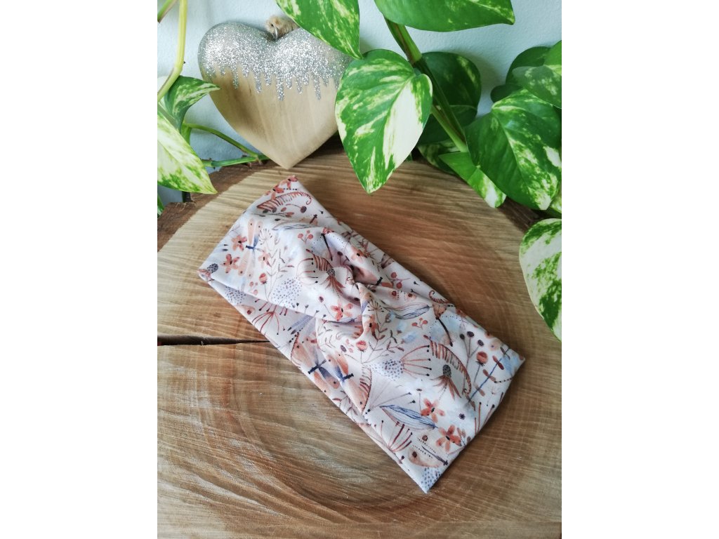 Čelenka - PODZIMNÍ LOUKA (VELIKOSTI ČELENEK L - pro obvod cca 55 cm, výška cca 9,5 cm)