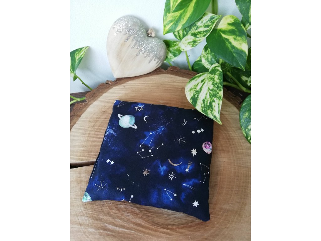 Nahřívací polštářek - vesmír (Rozměr 20x30 cm, Sušené voňavé levandulové kvítky S levandulí, Výplň Třešňové pecky)