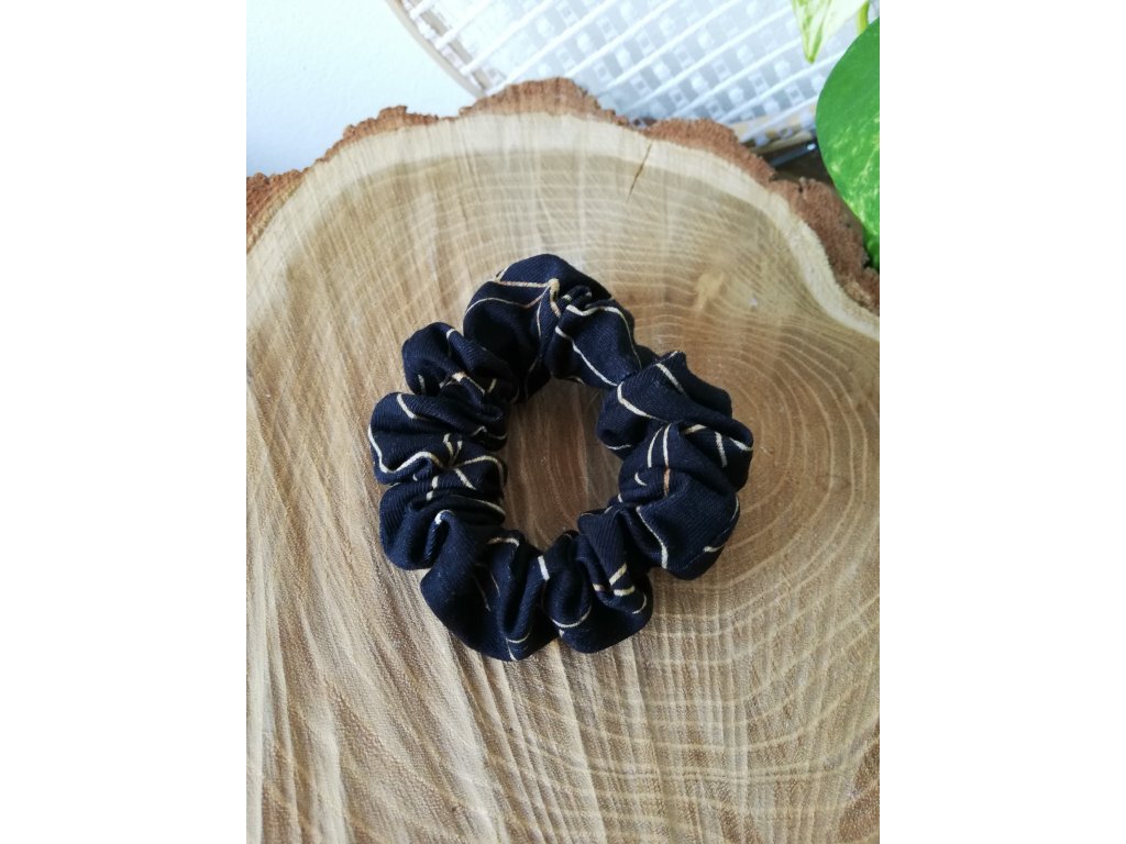 Gumička do vlasů SCRUNCHIES - ZLATÉ ČÁRY