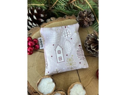 Levandulový polštářek VÁNOČNÍ SVĚTLE RŮŽOVÝ